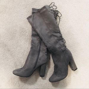 Lace Up Boots (Grey Suede)